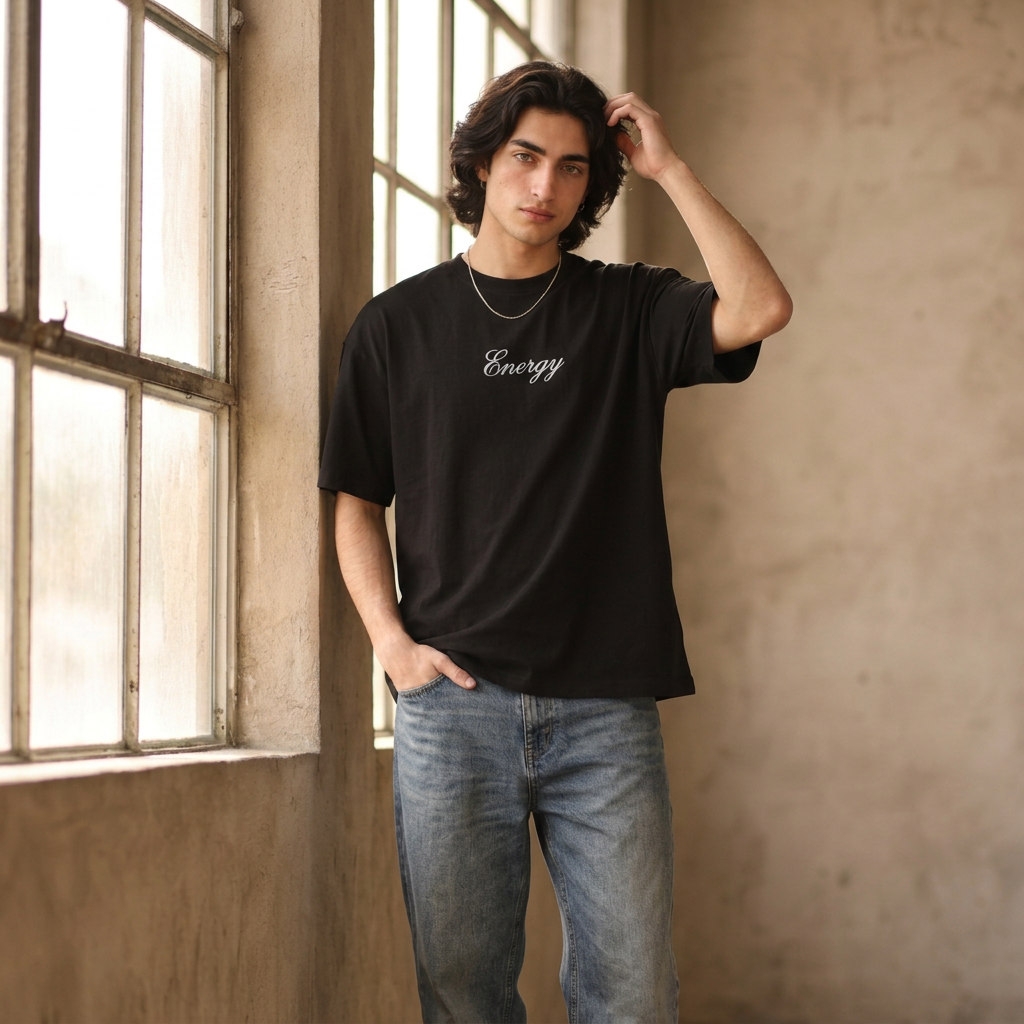 Square 1:1 Energy T male model product image