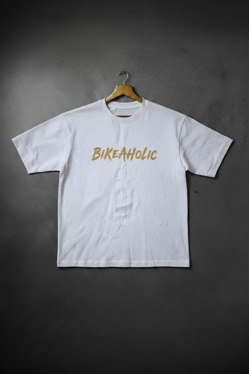 White BIKEAHOLIC Hanging Shot